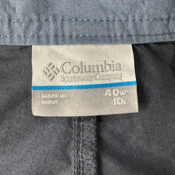 Columbia SZ 40W Mens Casual Shorts Mottled Zip-Fly Pockets 10" Inseam Gray - Picture 6 of 7